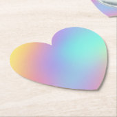 フリーフォームパステルグラディエントハート紙コースター ペーパーコースター (アングル)