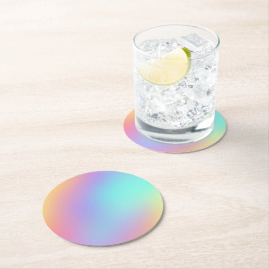 フリーフォームパステルグラディエント紙コースター ラウンドペーパーコースター (インサイチュ)