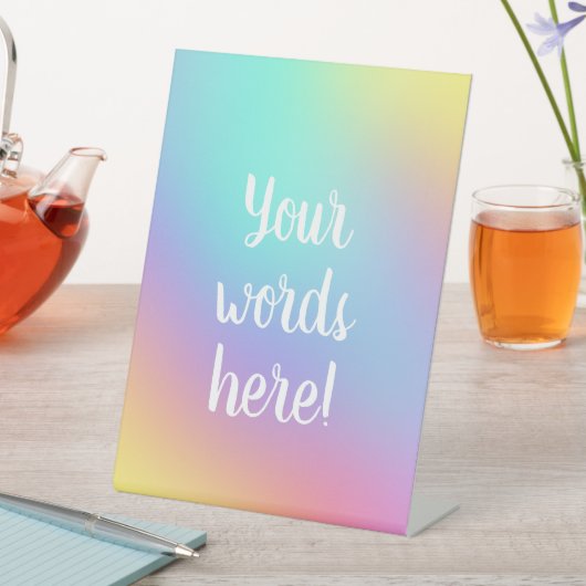 フリーフォームパステルレインボーグラデーション 台座サイン (インサイチュ)