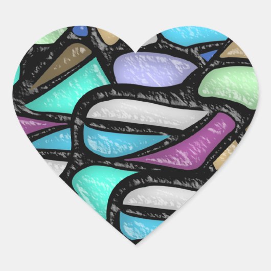 フリーフォームリードガラス(ハート型のシール) ハートシール (正面)