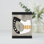 フリーフォーム – オレンジ色の白黒はがき ポストカード (スタンド正面)