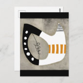 フリーフォーム – オレンジ色の白黒はがき ポストカード (正面/裏面)