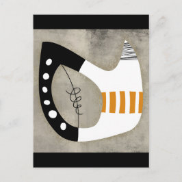 フリーフォーム – オレンジ色の白黒はがき ポストカード