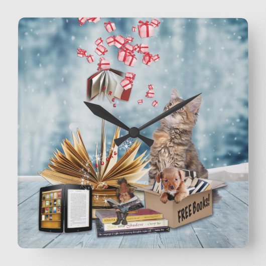 フリーブック スクエア壁時計 (正面)