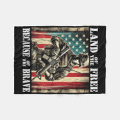 フリーブレイブ軍隊退役軍人デイMemorの土地 フリースブランケット (正面(横))