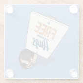 フリーヘッジハグヘッジホッグおもしろいピケの看板マンガ ガラスコースター (裏面)