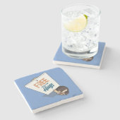 フリーヘッジハグヘッジホッグおもしろいピケの看板マンガ ストーンコースター (横)