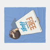 フリーヘッジハグヘッジホッグおもしろいピケの看板マンガ フリースブランケット (正面(横))