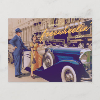 フリーホイールインタイムポストカードを持っている ポストカード