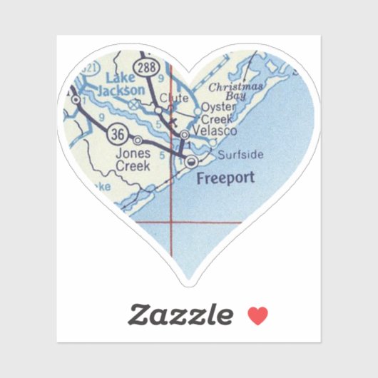 フリーポートテキサス州ヴィンテージマップ シール (シート)
