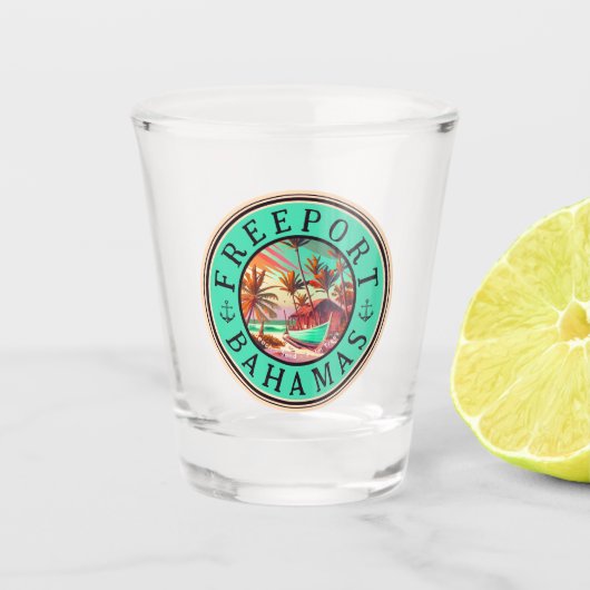 フリーポートバハマサンセットトラベル土産1950s ショットグラス (正面)