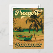 フリーポートバハマヴィンテージ土産80s ポストカード (正面/裏面)