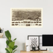 フリーポート, NYパノラママップ – 1909 ポスター (ホームオフィス)