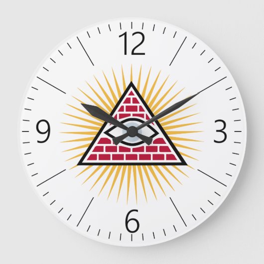 フリーマソニックな目 ラージ壁時計 (正面)