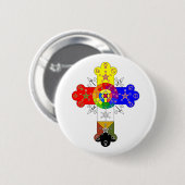 フリーマソニックローズクロス 缶バッジ (正面&裏面)