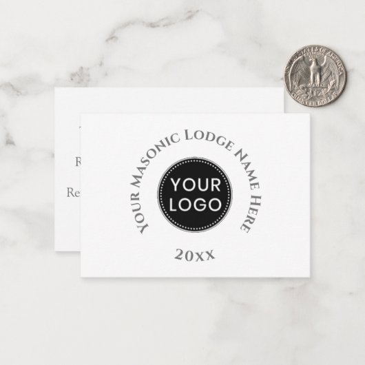 フリーマソンマソニックレディースナイトありがとうノートカー ノートカード (正面/裏面インサイチュ)