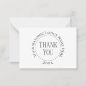 フリーマソンマソニックレディースナイトありがとうノートカー ノートカード (正面)