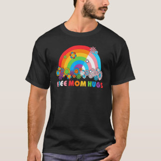 フリーマハググルーヴィレインボーハートLGBTフラグプライド Tシャツ