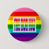 フリーマハグスブライトLGBTレインボータイポグラフィ 缶バッジ (正面)