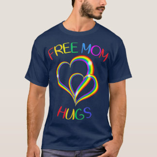 フリーマハグハートレインボーLGBTフラッグゲイレズビアン Tシャツ