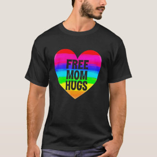 フリーママハグゲイレズビアン誇りを持ったLGBTマママレインボー Tシャツ