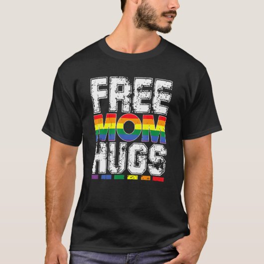 フリーママハグプライドLgbtqゲイ権利ストレートサップ Tシャツ (正面)