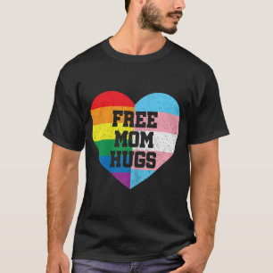 フリーマムハグゲイプライドトランスジェンダーレインボーフラッグ Tシャツ