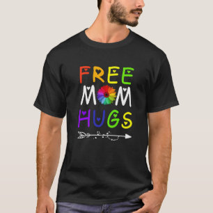 フリーマムハグズレインボーデイジーLGBTプライド月 Tシャツ