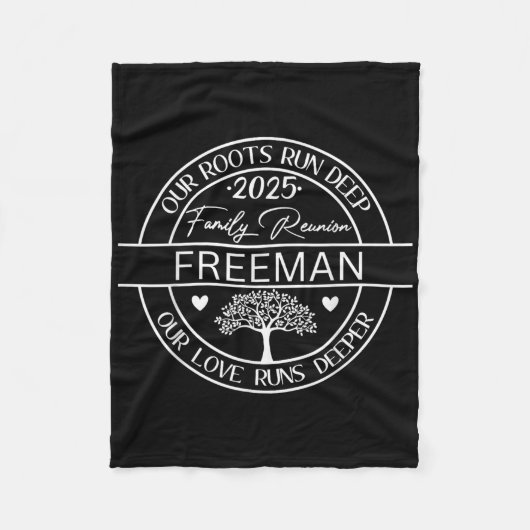 フリーマンファミリー懇親会ウールルーツ走深い フリースブランケット (正面)