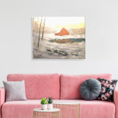 フリーマン湖の雪 キャンバスプリント (インサイチュ (リビング))