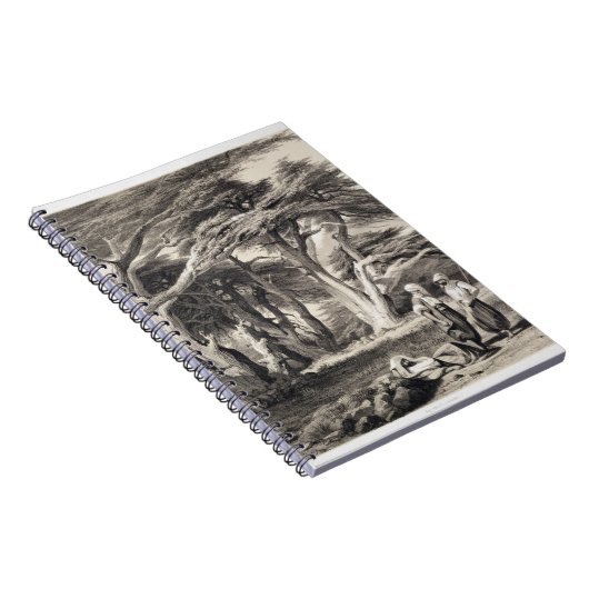 フリーマン(セピア色著刻まれるレバノンのヒマラヤスギ ノートブック (右側)