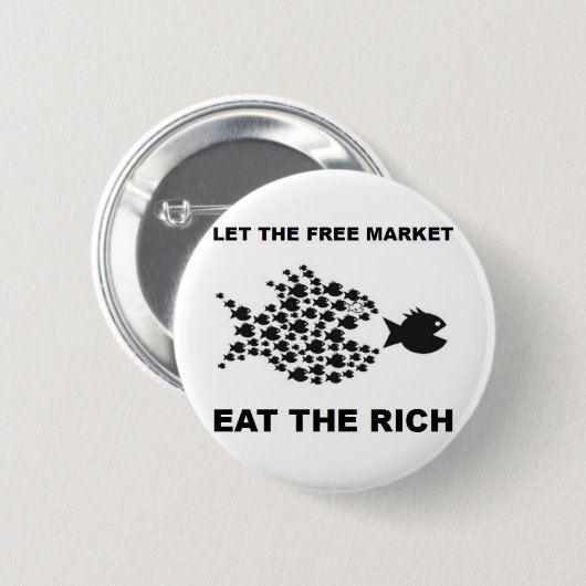 フリーマーケットが金持ちを食べるようにして下さい 缶バッジ (正面&裏面)