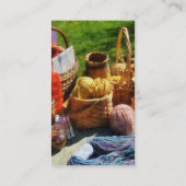 フリーマーケットのヤーンのバスケット 名刺 (裏面)