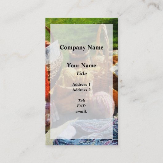 フリーマーケットのヤーンのバスケット 名刺 (正面)