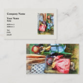 フリーマーケットの2つの縫いぐるみ人形 名刺 (正面/裏面)