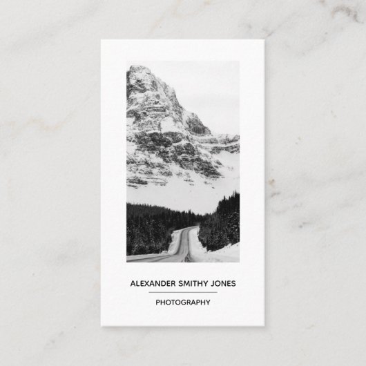 フリーミニマルランスの写真家-白黒 名刺 (正面)