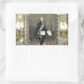 フリーメイソンとしてのジョージ・ワシントン 長方形シール (バッグ)