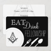 フリーメイソン フェローシップ ディナー ご招待 - フリーメイソン 招待状 (正面/裏面)