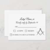 フリーメイソン メイソニック フリーメイソンの出欠確認 出欠カード (正面/裏面)