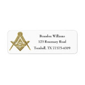 フリーメイソン メイソン角とコンパス ラベル (正面)