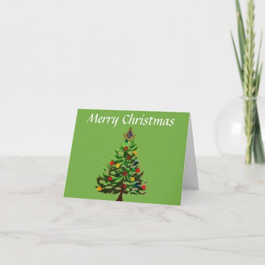フリーメイソン メイソン スクエアとコンパス クリスマス サンキューカード (正面)