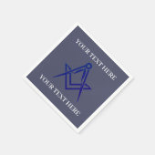 フリーメイソン メイソン スクエア コンパス 青 スタンダードカクテルナプキン (角)