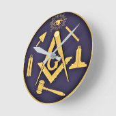 フリーメイソン ラウンド壁時計 (傾斜)
