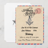 フリーメイソン 誕生日 ご招待 招待状 (正面/裏面)