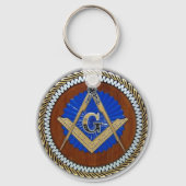 フリーメイソン NWO 陰謀 スクエア&コンパス キーホルダー (正面)