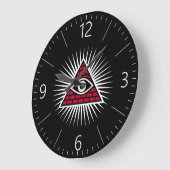 フリーメーソニックな目 ラージ壁時計 (傾斜)