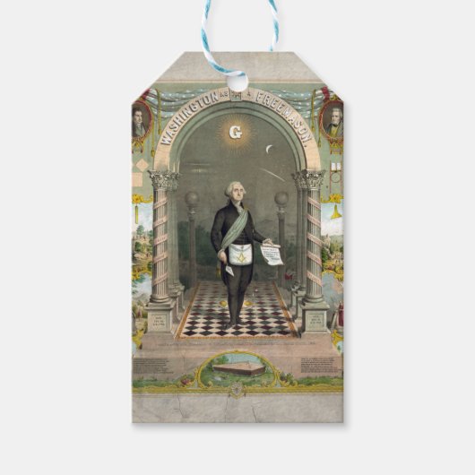 フリーメーソンとしてのジョージ・ワシントン ギフトタグ (正面)