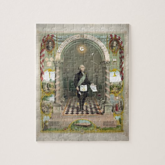 フリーメーソンとしてのジョージ・ワシントン ジグソーパズル (縦)