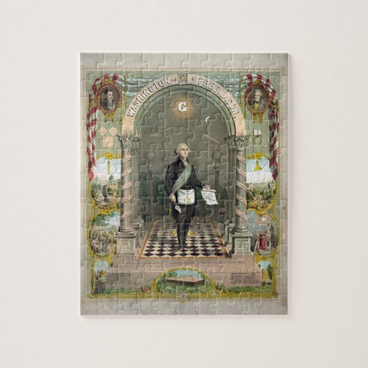 フリーメーソンとしてのジョージ・ワシントン ジグソーパズル (縦)