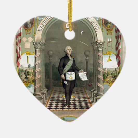 フリーメーソンとしてのジョージ・ワシントン セラミックオーナメント (正面)